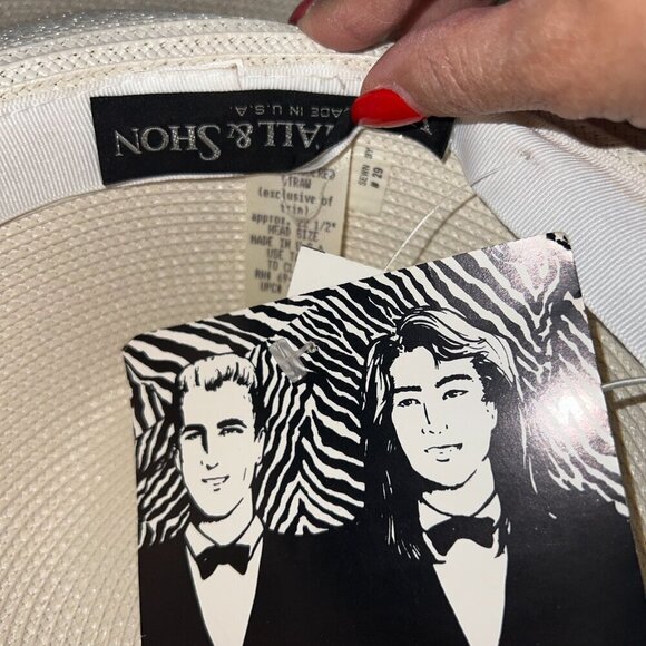 Vintage Whittle & Shone 90's Big Fancy  Hat Embroidery Detail Dusty Blue - Picture 6 of 6